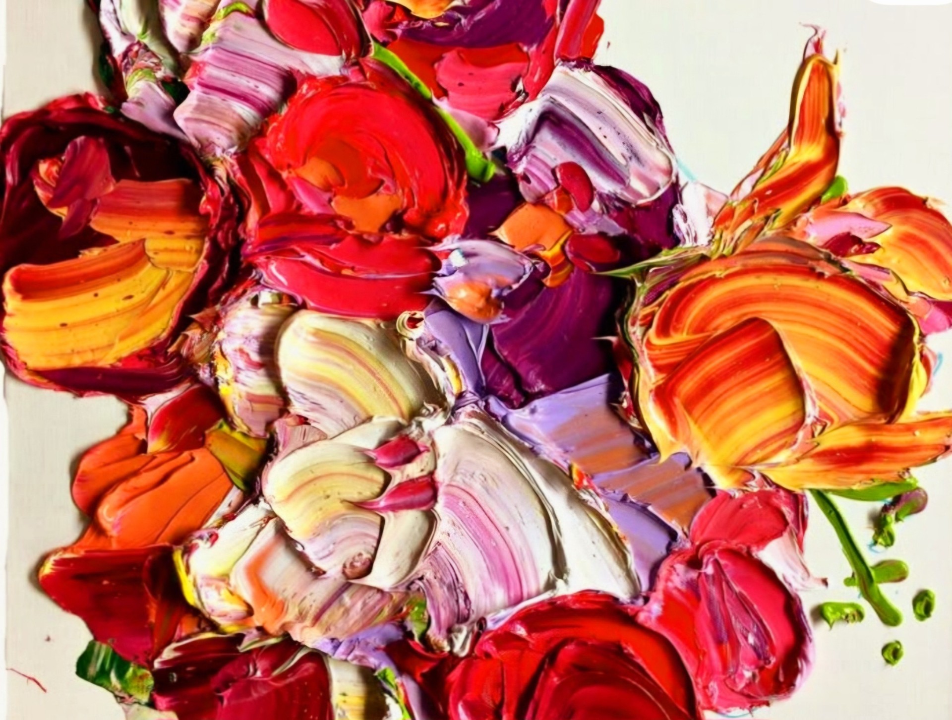 Impasto Garden — a work by ALMA, Heavy palette-knife oil on canvas