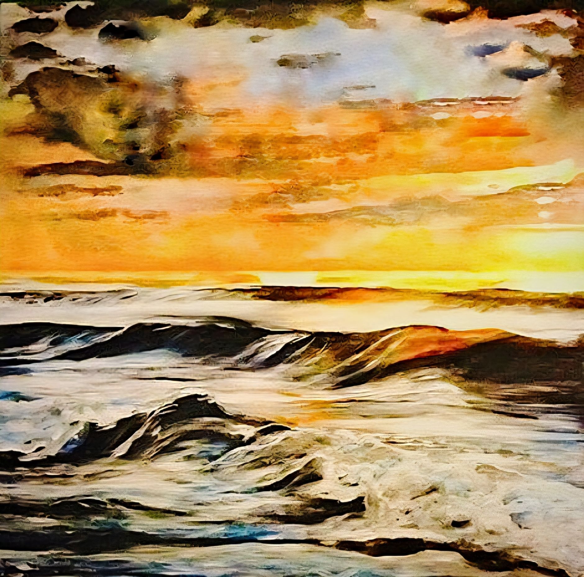 Where the Tide Forgets — a work by ALMA, Oil & cold wax on panel